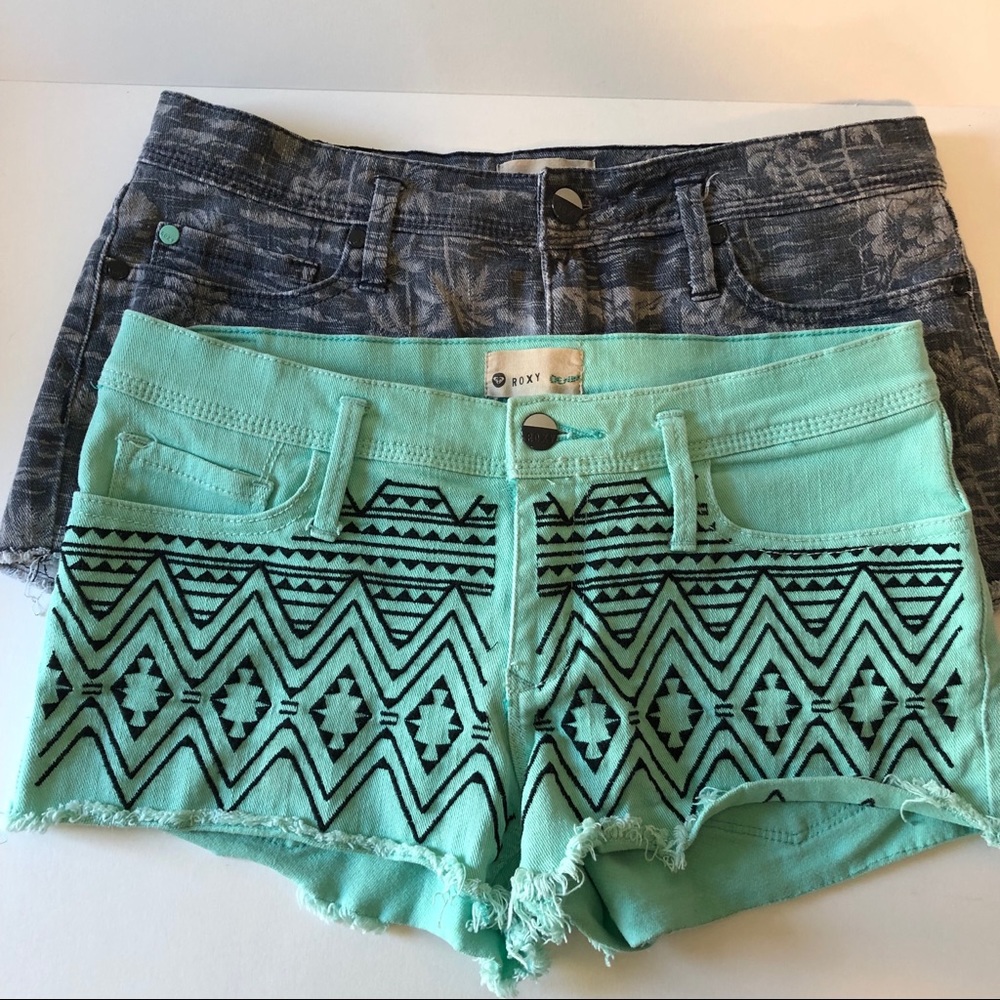 2 pair Roxy denim shorts
